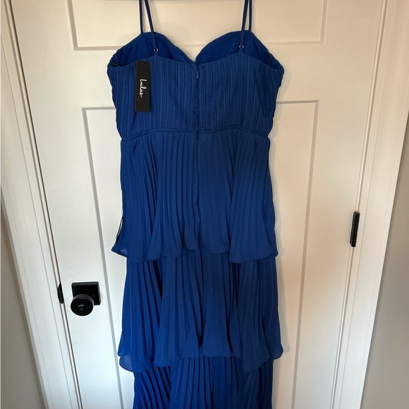 Lulu's Cobalt Blue Tiered Bustier Midi Dress - Picture 4 of 6